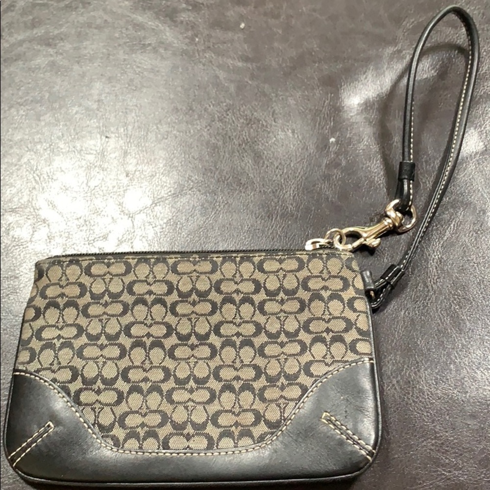 Coach black wristlet